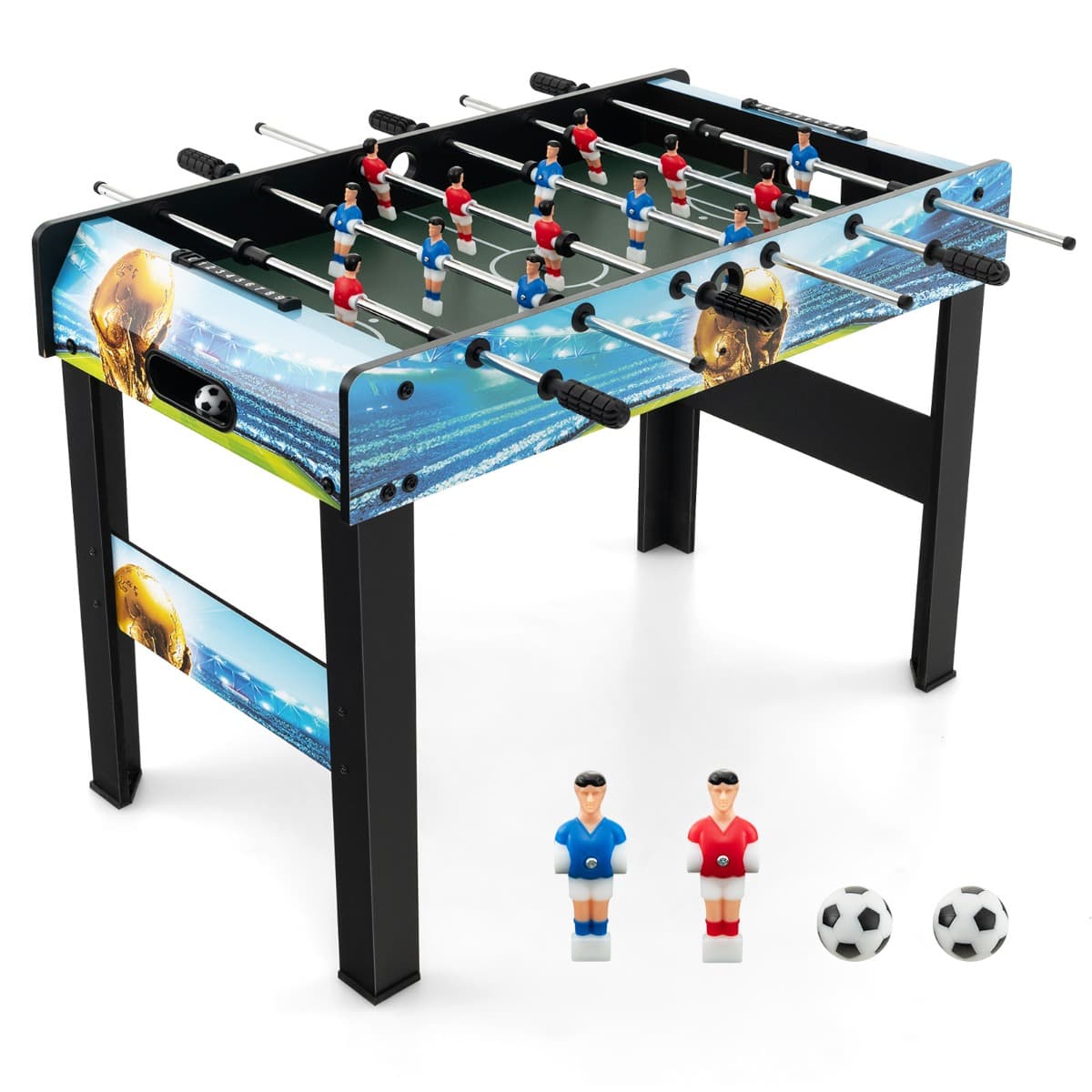 CostwayMini Jeu de Baby-foot de 94 Cm Table de Baby-foot avec Gardien de Score Pieds Amovibles Jeu de Football d'Arcade pour Adultes et Enfants