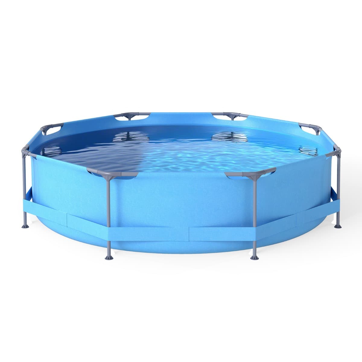 CostwayPiscine Hors-sol Ronde 3 M x 76 CM avec Cadre Métallique et Pompe Filtrante Capacité 4383 L Piscine de Jardin Bleu