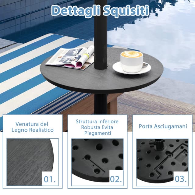 Tapis de Poker Rond pour Texas Hold'Em 100/120/140 CM avec Base en Caoutchouc Antidérapante Mousse d